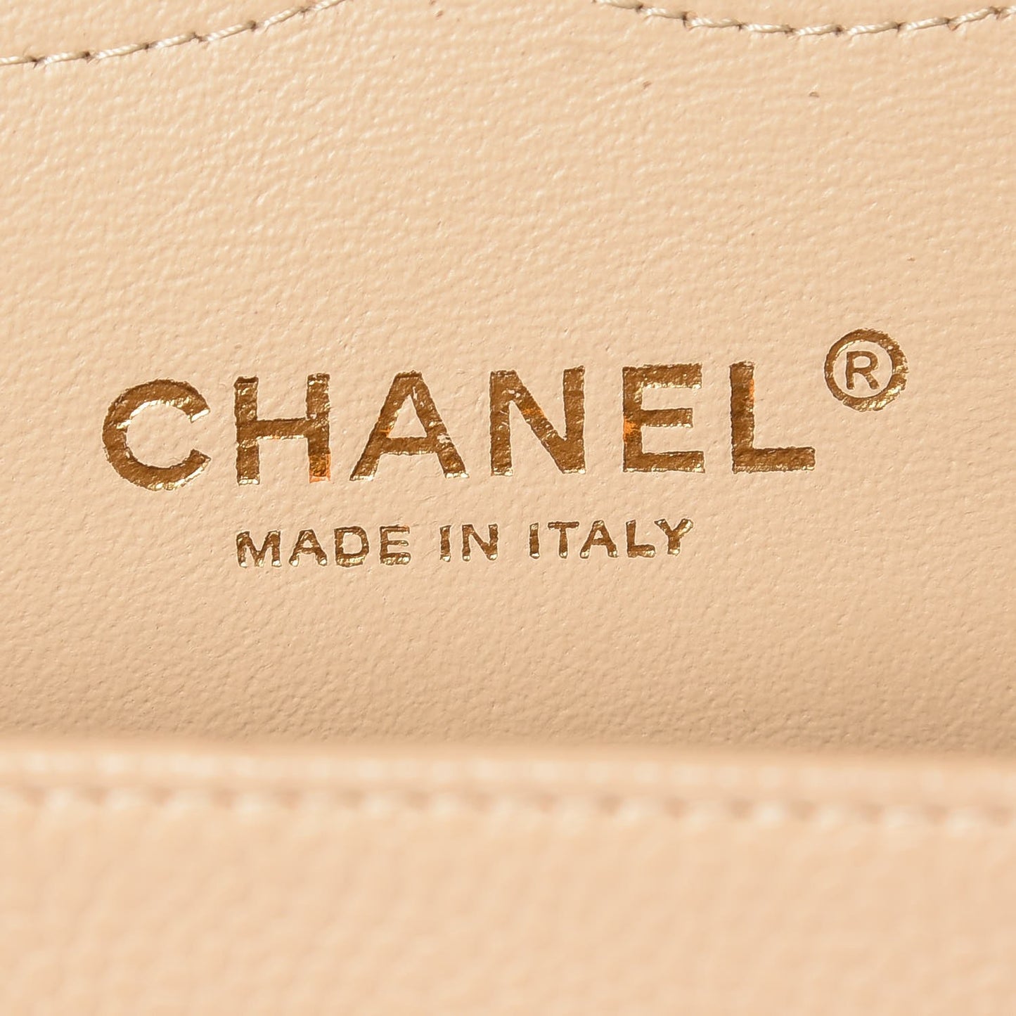 Caviar Quilted Jumbo Double Flap Light Beige