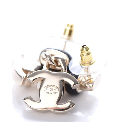 Chanel Lambskin CC Turnlock Drop Earrings Gold Black 4 of 4