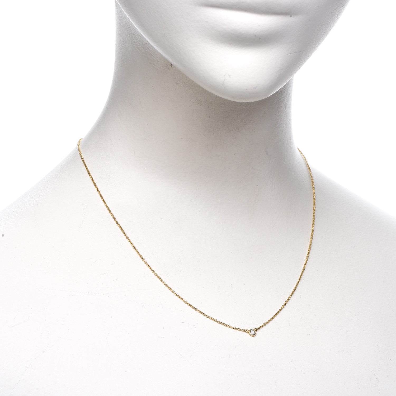 Tiffany 18K Yellow Gold Diamond .10ct Elsa Peretti Diamonds by the Yard Pendant Necklace 9 of 16