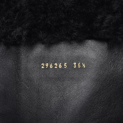 Gucci Microguccissima Shearling High Wedge Boots 36.5 Black 13 of 14