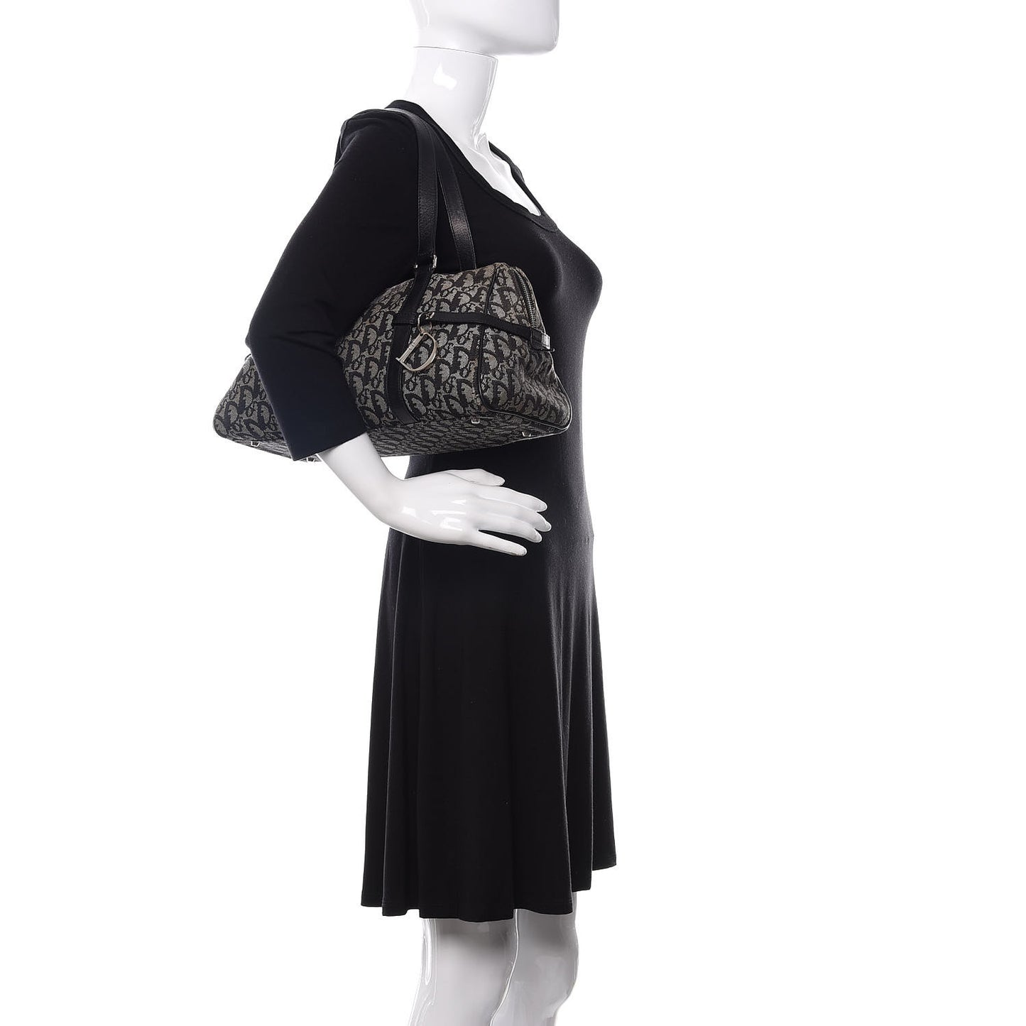 Denim Monogram Charms Shoulder Bag Blue