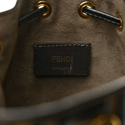 Fendi Vitello Liberty F is Fendi Bi-Color FF 1974 Embossed Mini Mon Tresor Bucket Bag Maya Black 8 of 10