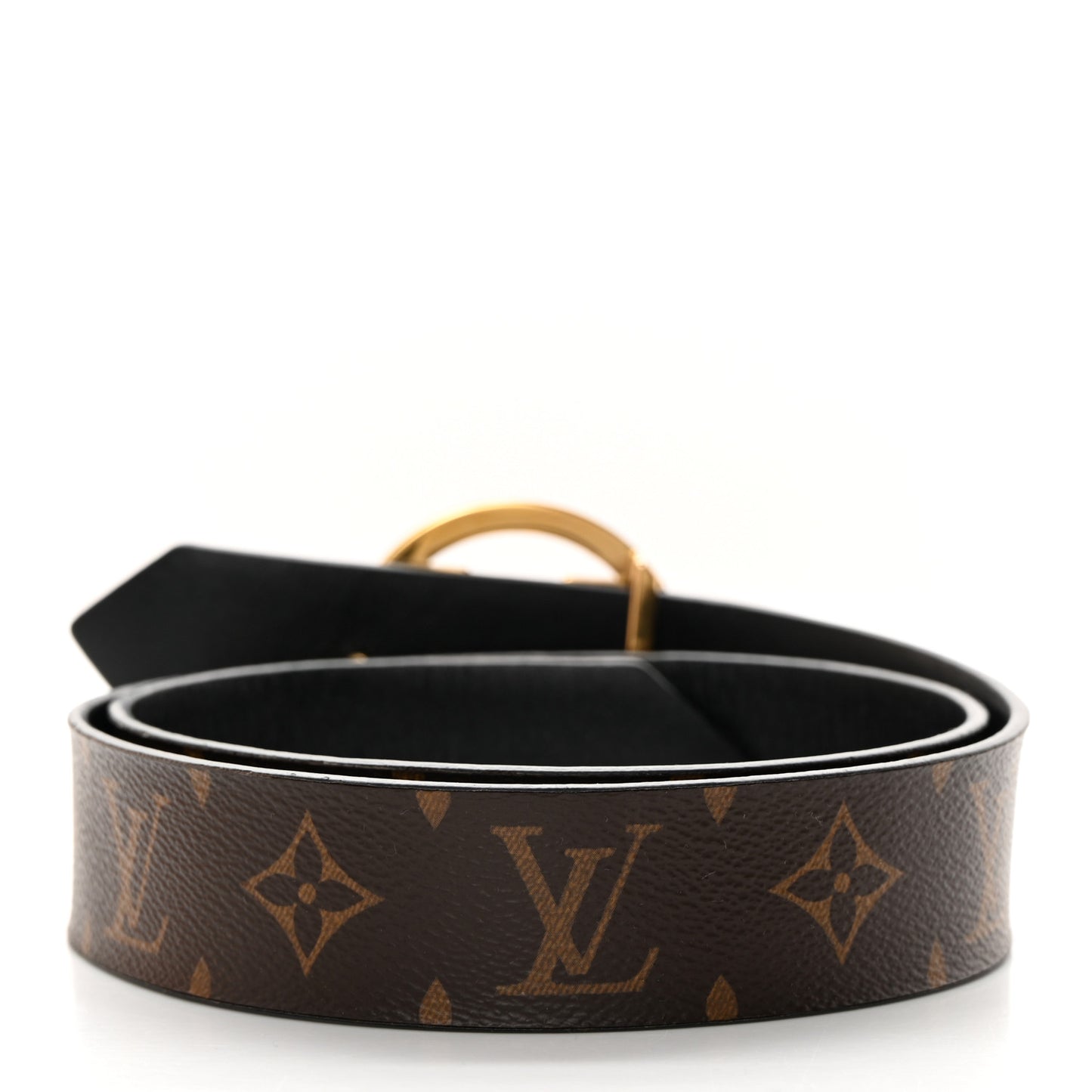 Monogram Calfskin 20mm LV Circle Reversible Belt 80 32 Black