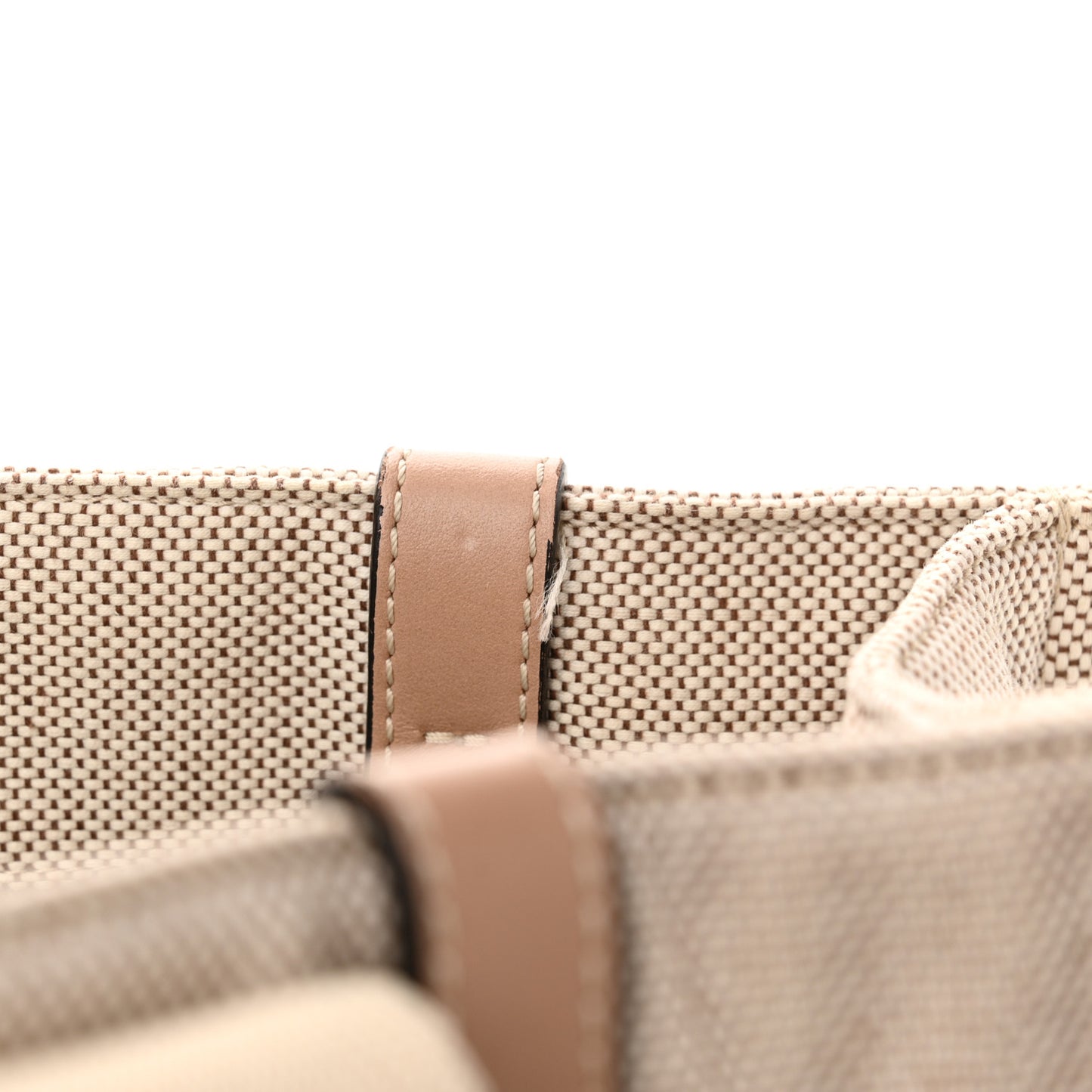 Linen Calfskin Medium Woody Ribbon Tote Argil Brown