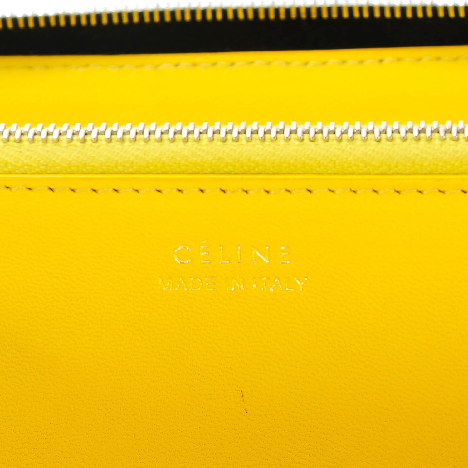 Celine Calfskin Large Zip Around Multifunction Wallet Black Citron 7 of 8