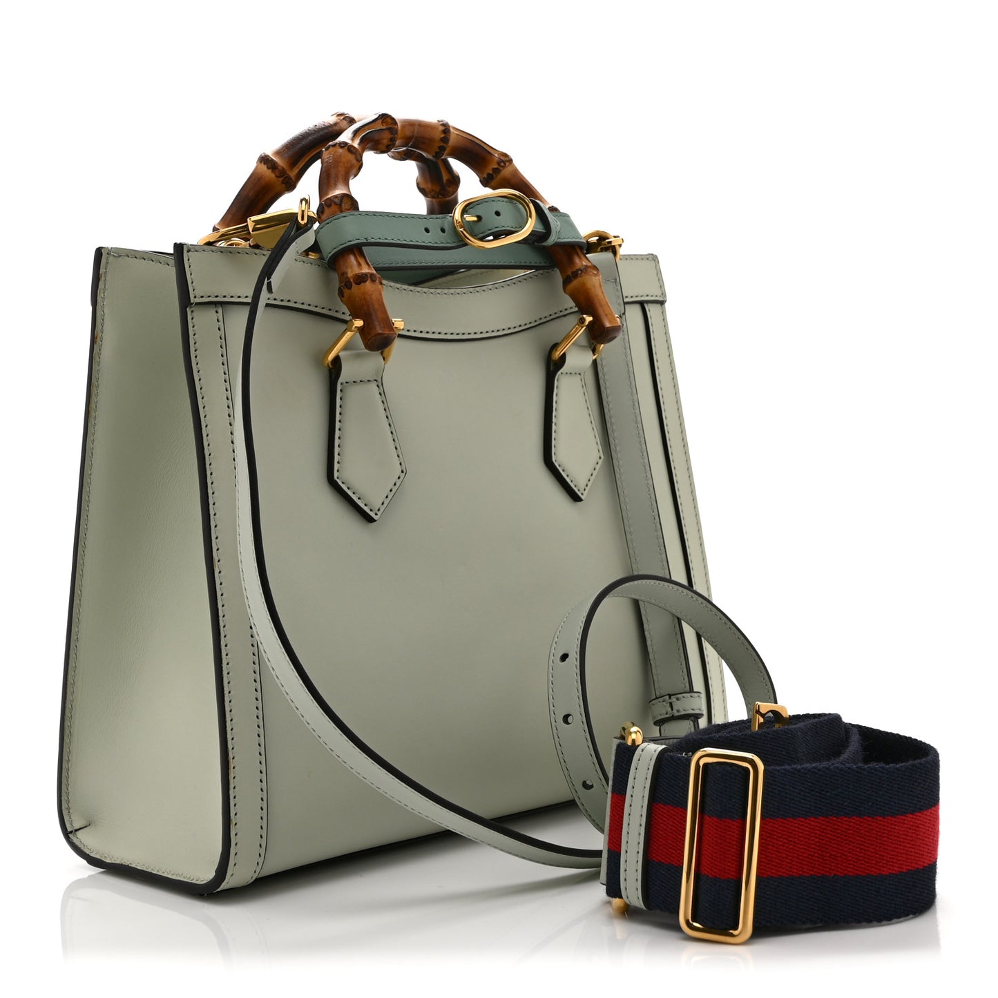 Charisma Calfskin Gucci Embossed Web Diana Tote Bag Salvy Green