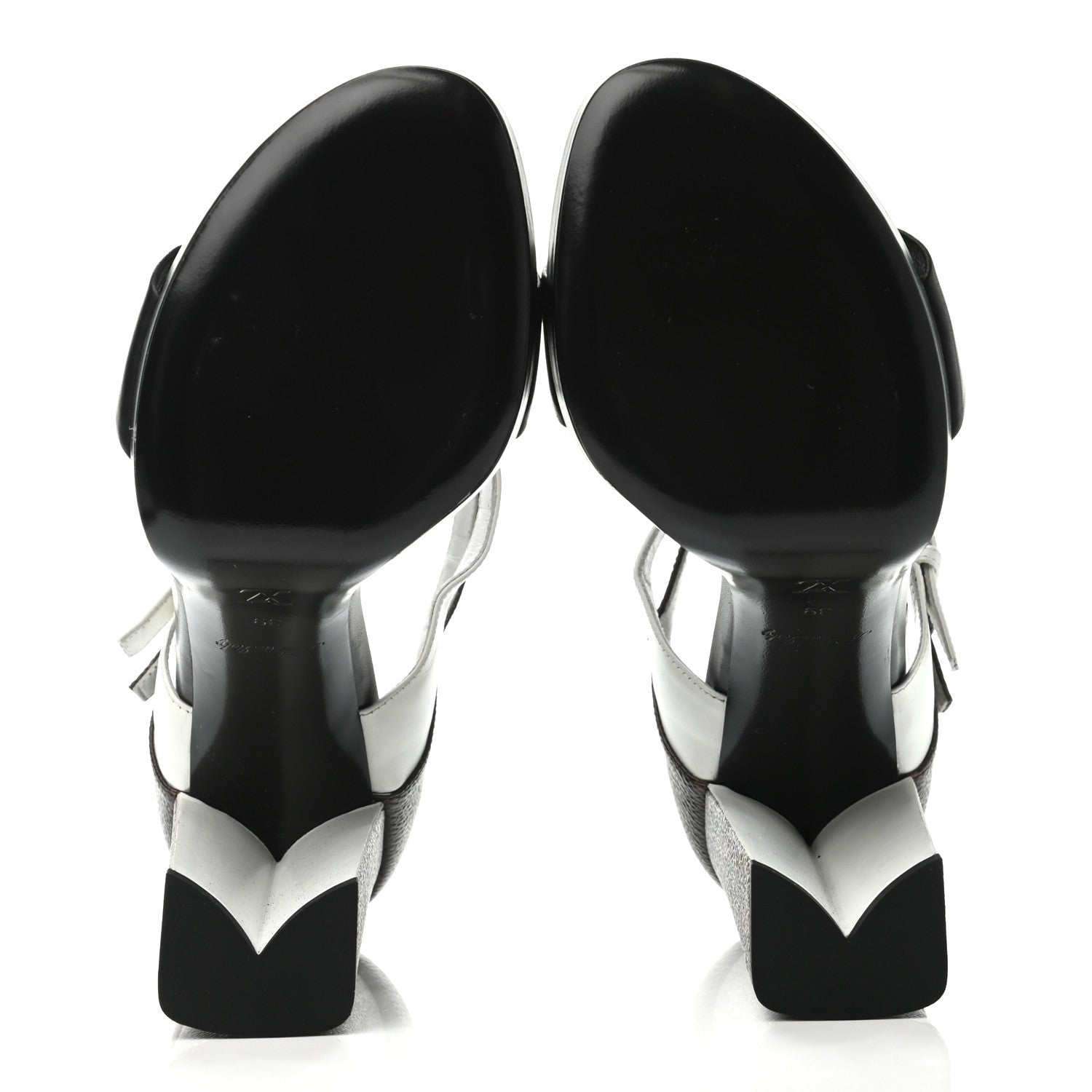 Louis Vuitton Calfskin Monogram Matchmake Cross Sandals 39 Black White 4 of 4