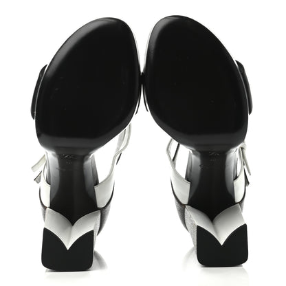 Louis Vuitton Calfskin Monogram Matchmake Cross Sandals 39 Black White 4 of 4