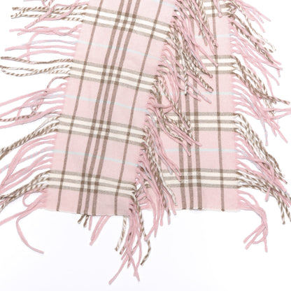 Burberry Cashmere Check Happy Fringe Scarf Pink 3 of 4