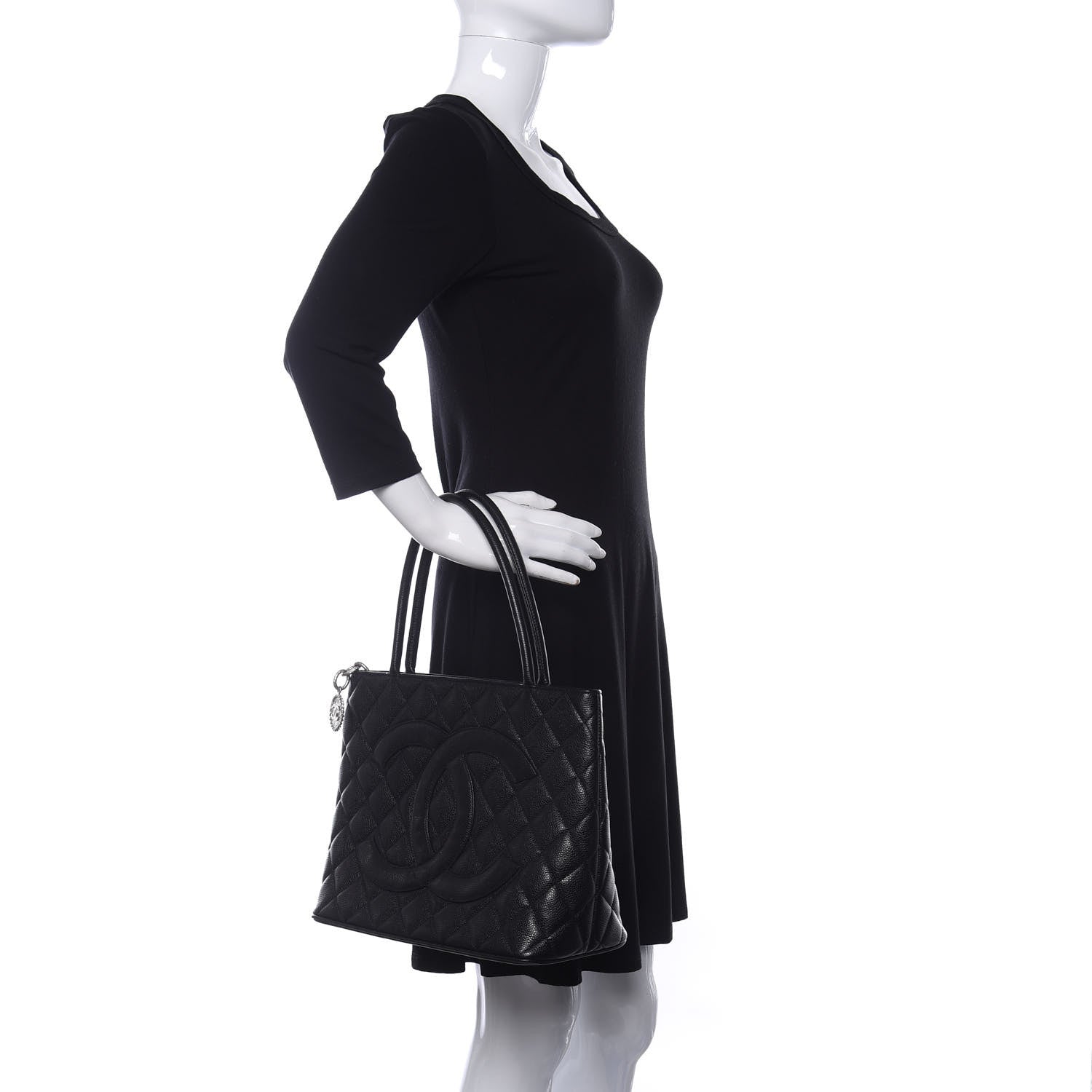 Chanel Caviar Quilted Medallion Tote Black 2 of 10