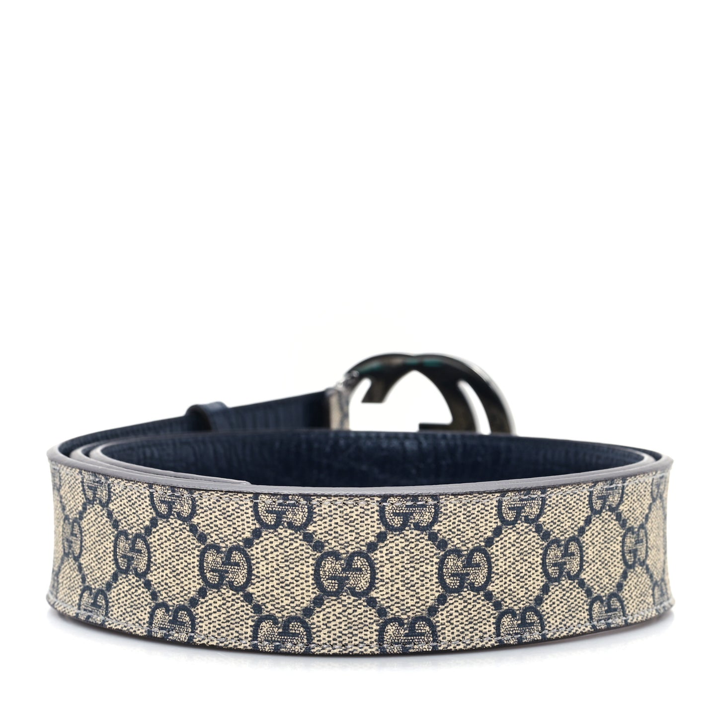 GG Supreme Monogram Selleria Calfskin Interlocking G 40mm Belt 110 44 Navy