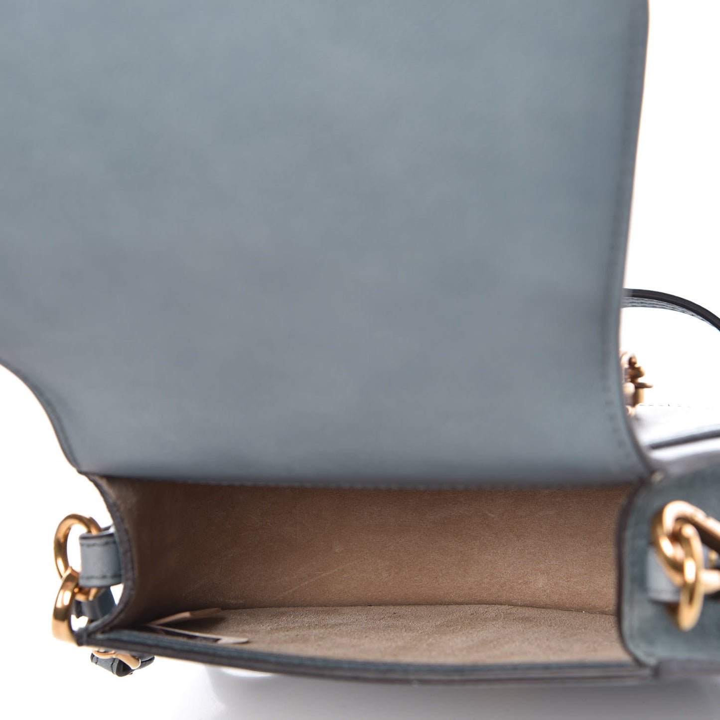 Calfskin Suede Small Nile Bracelet Bag Cloudy Blue