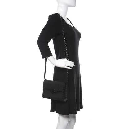 Valentino Garavani Vitello Monochrome Medium Rockstud Flip Lock Crossbody Bag Black 3 of 9