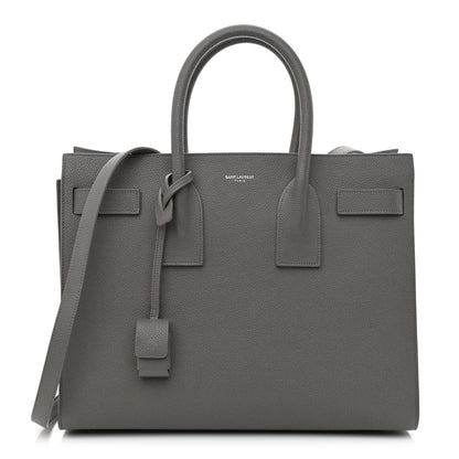 Saint Laurent Grained Calfskin Small Sac De Jour Fog 1 of 11