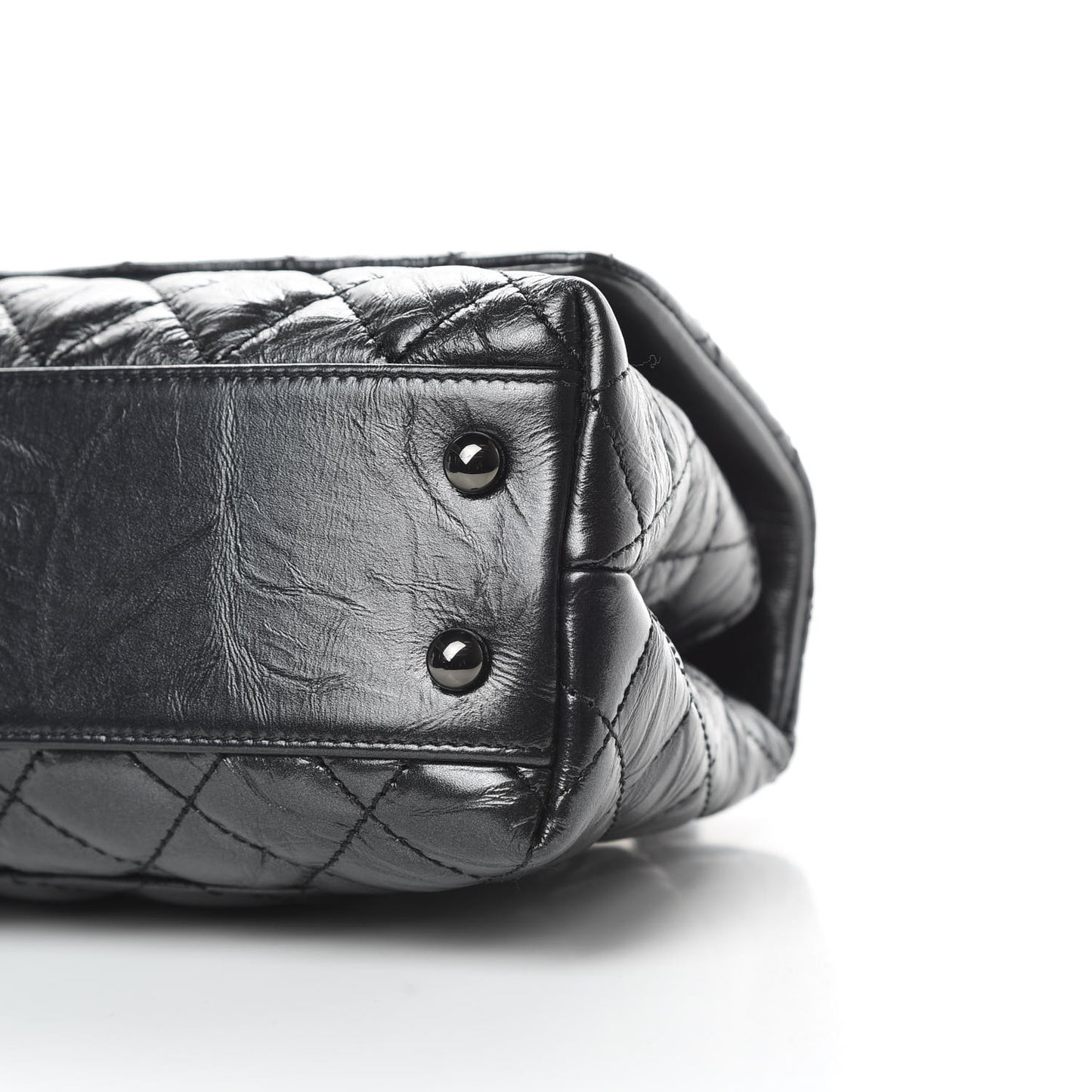 Aged Calfskin Quilted Mini Coco Handle Flap So Black