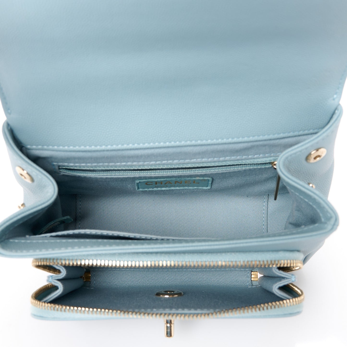 Caviar Quilted Small Business Affinity Flap Blue