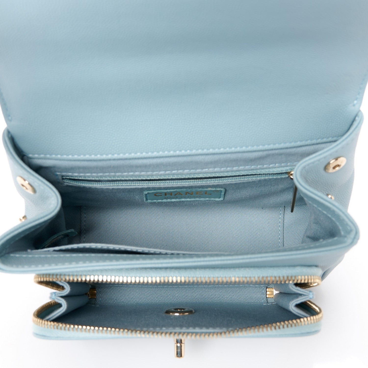 Chanel Caviar Quilted Small Business Affinity Flap Blue 5 of 13