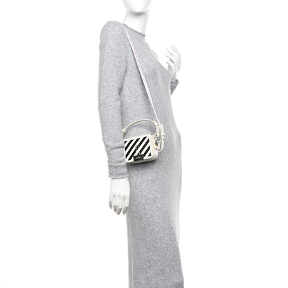 Off-White Saffiano Striped Baby Diag Binder Clip Bag White Black 2 of 12