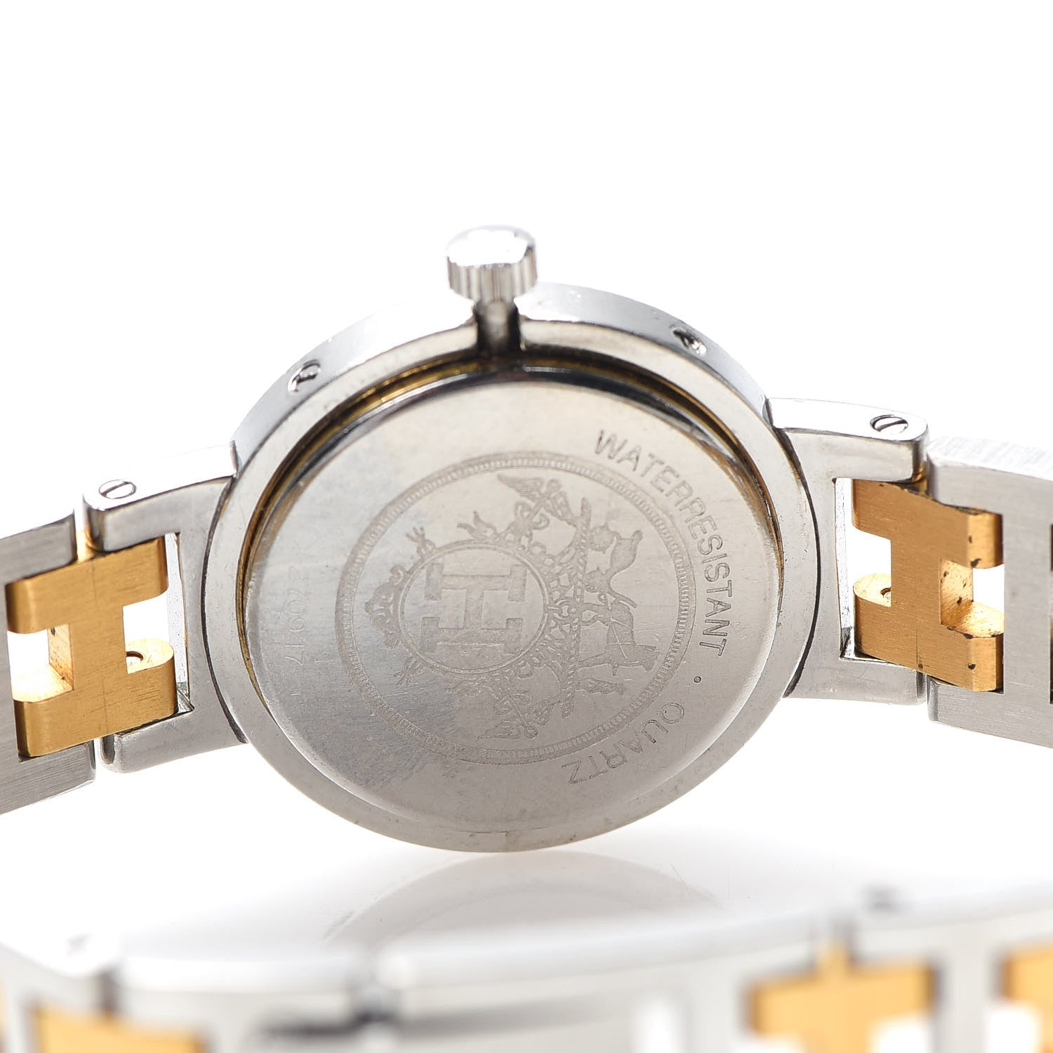 Hermes Stainless Steel 24mm Clipper Quartz Watch Gold 5 of 6