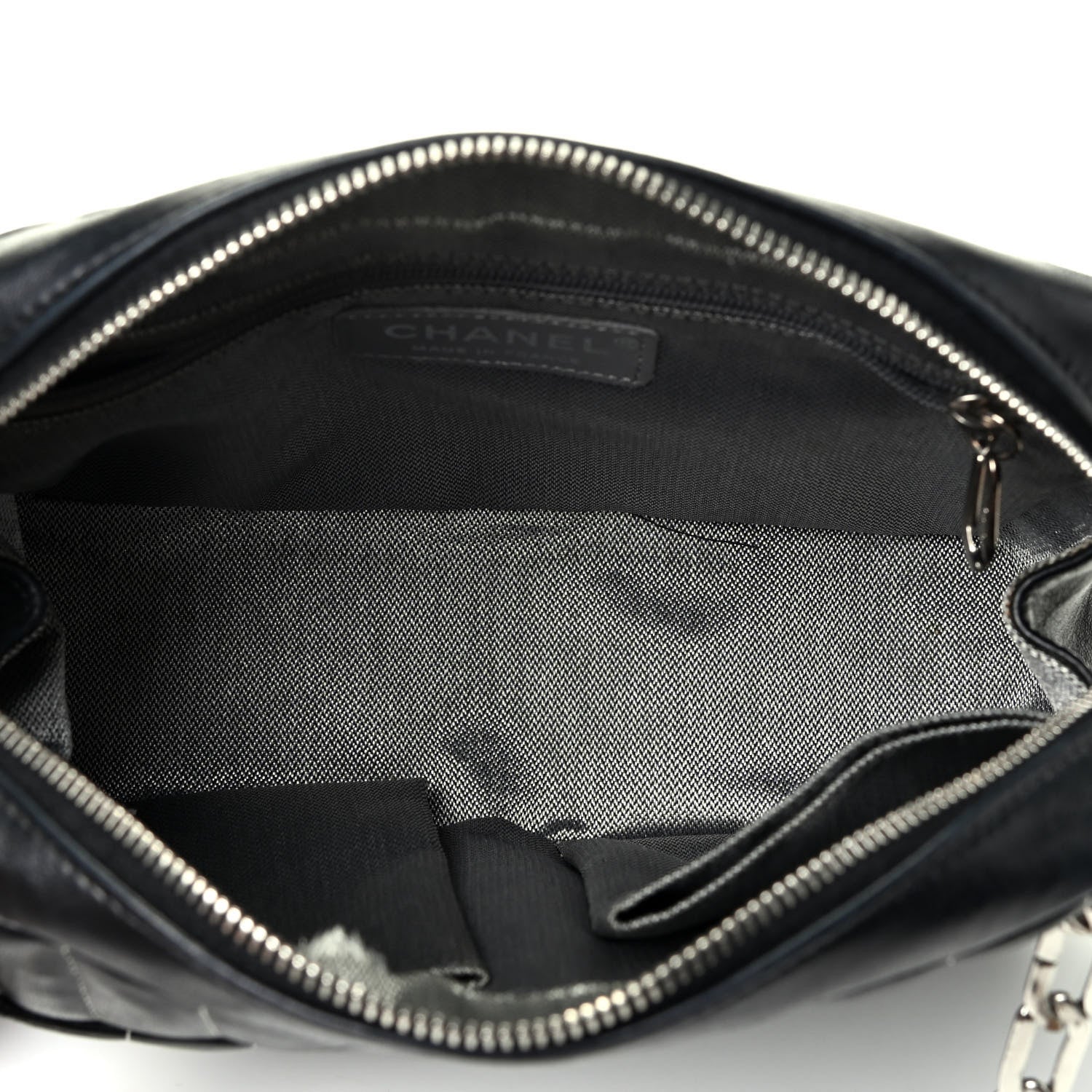 Chanel Lambskin Vertical Quilted Mademoiselle Small Camera Case Black 4 of 4