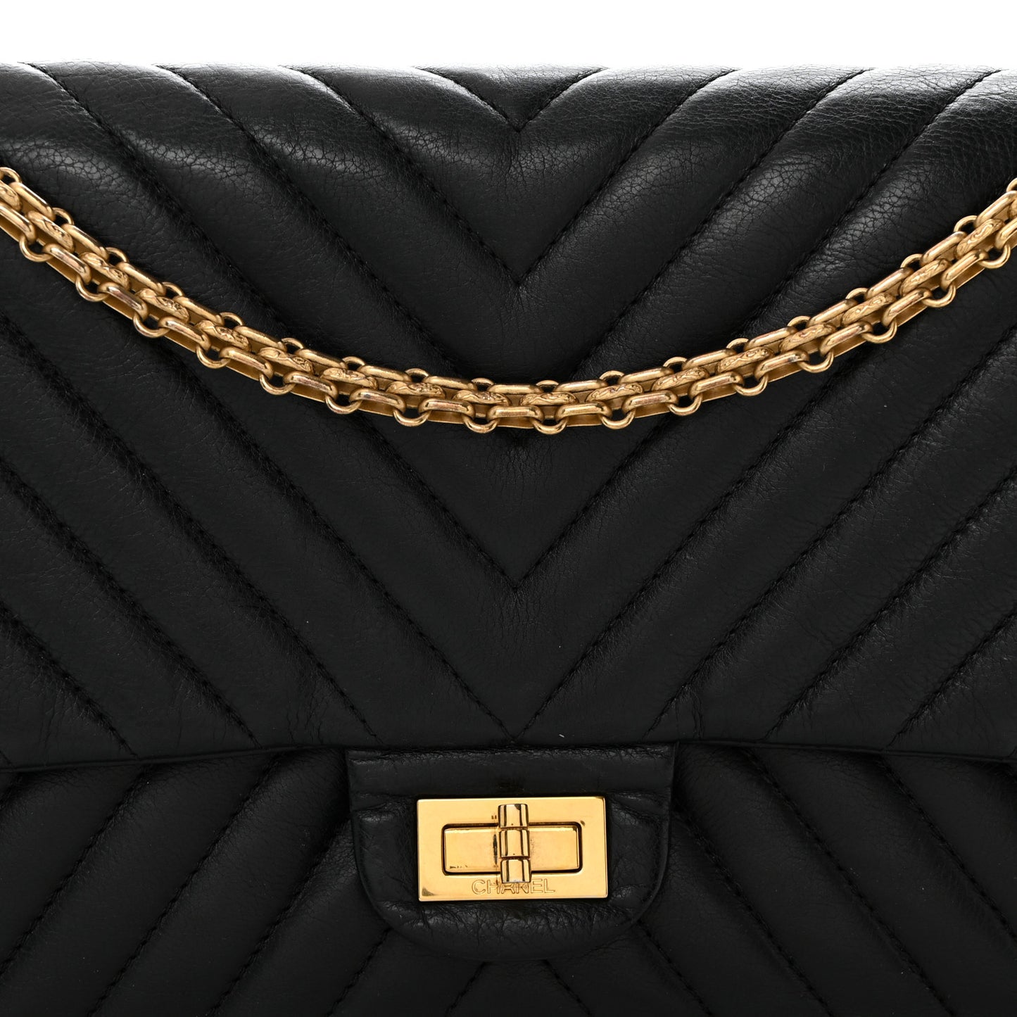 Sheepskin Chevron Quilted 2.55 Reissue 226 Flap Black