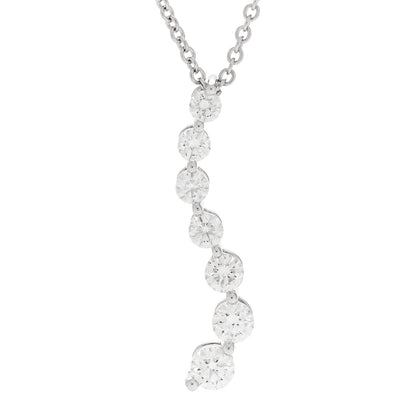 Parker & West by FASHIONPHILE 18K White Gold Diamond .88ctw Graduated Drop Pendant Necklace 4 of 7