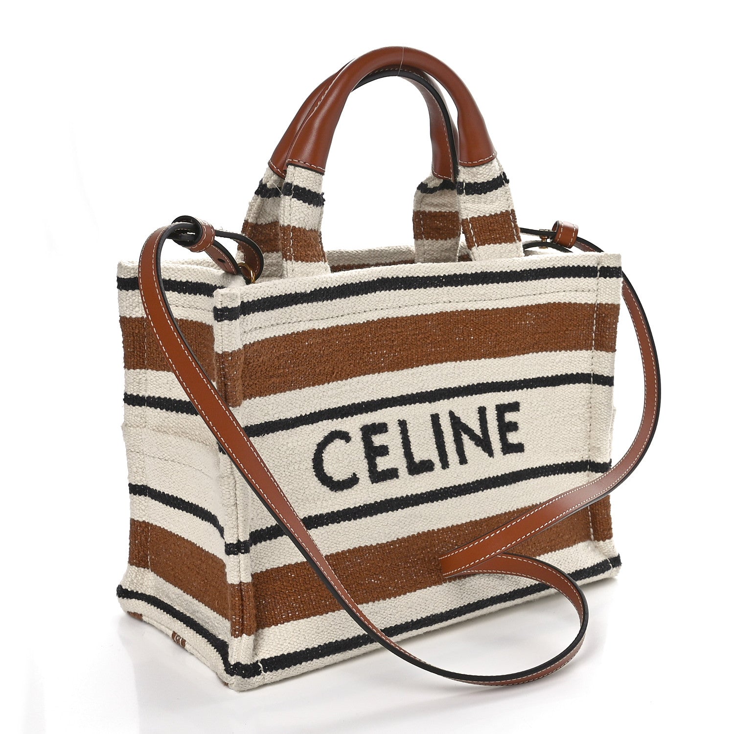 Celine Jacquard Striped Small Cabas Thais Multicolor 3 of 9