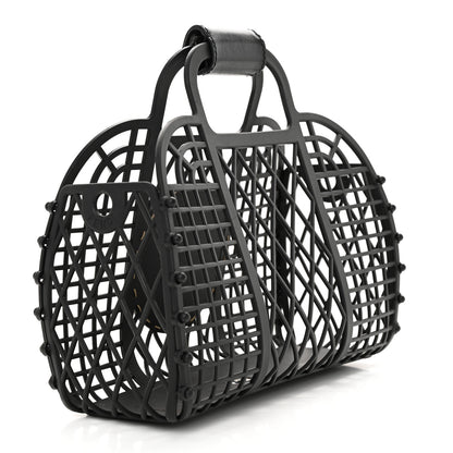 Fendi Recycled Plastic Vitello Liberty Matte Small Fendi Basket Black Miele Scuro 3 of 11