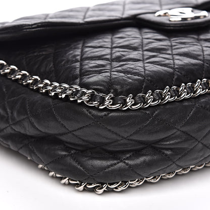 Chanel Washed Lambskin Quilted Maxi Chain Around Flap Black 8 of 11