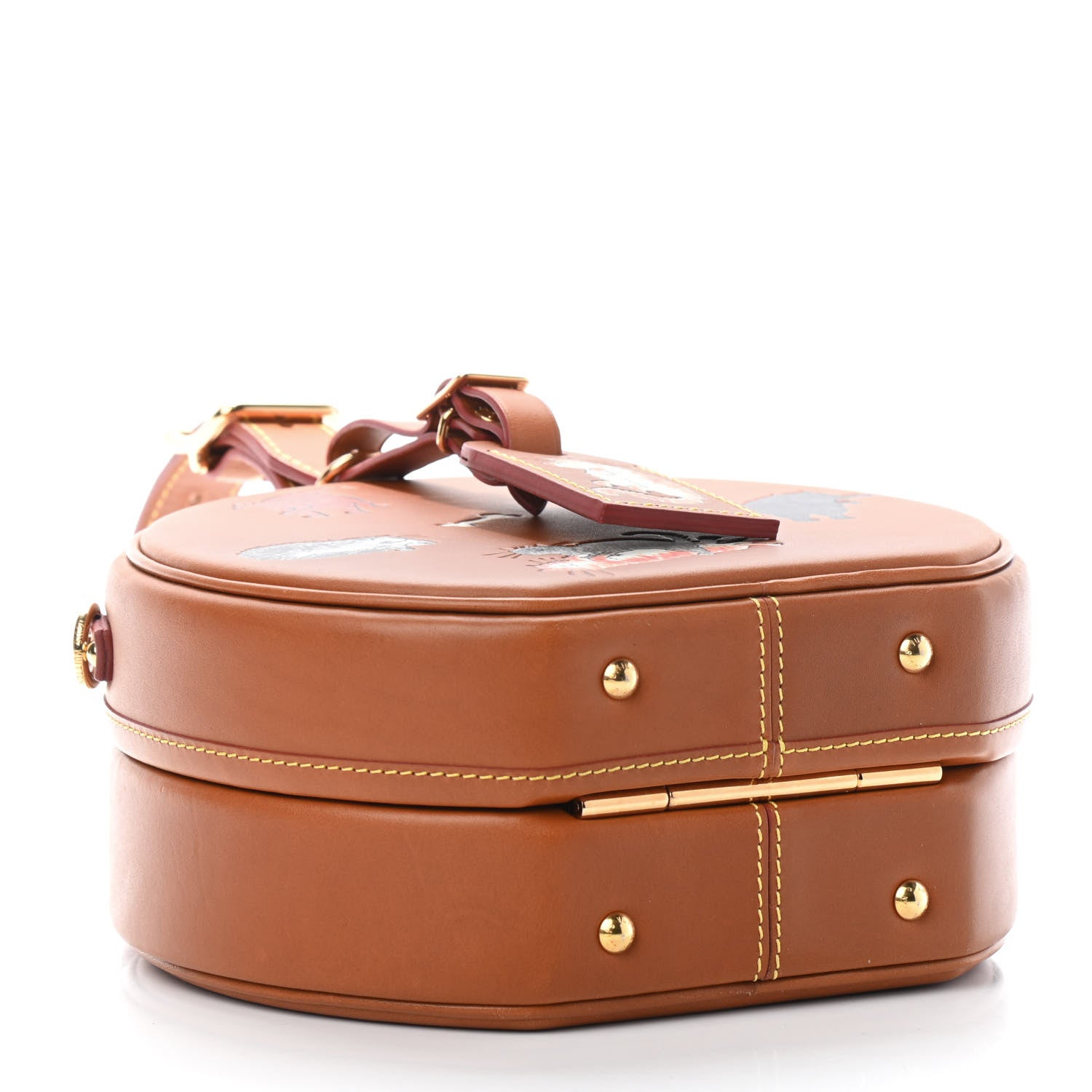 Louis Vuitton Calfskin Catogram Petite Boite Chapeau Tan 5 of 9