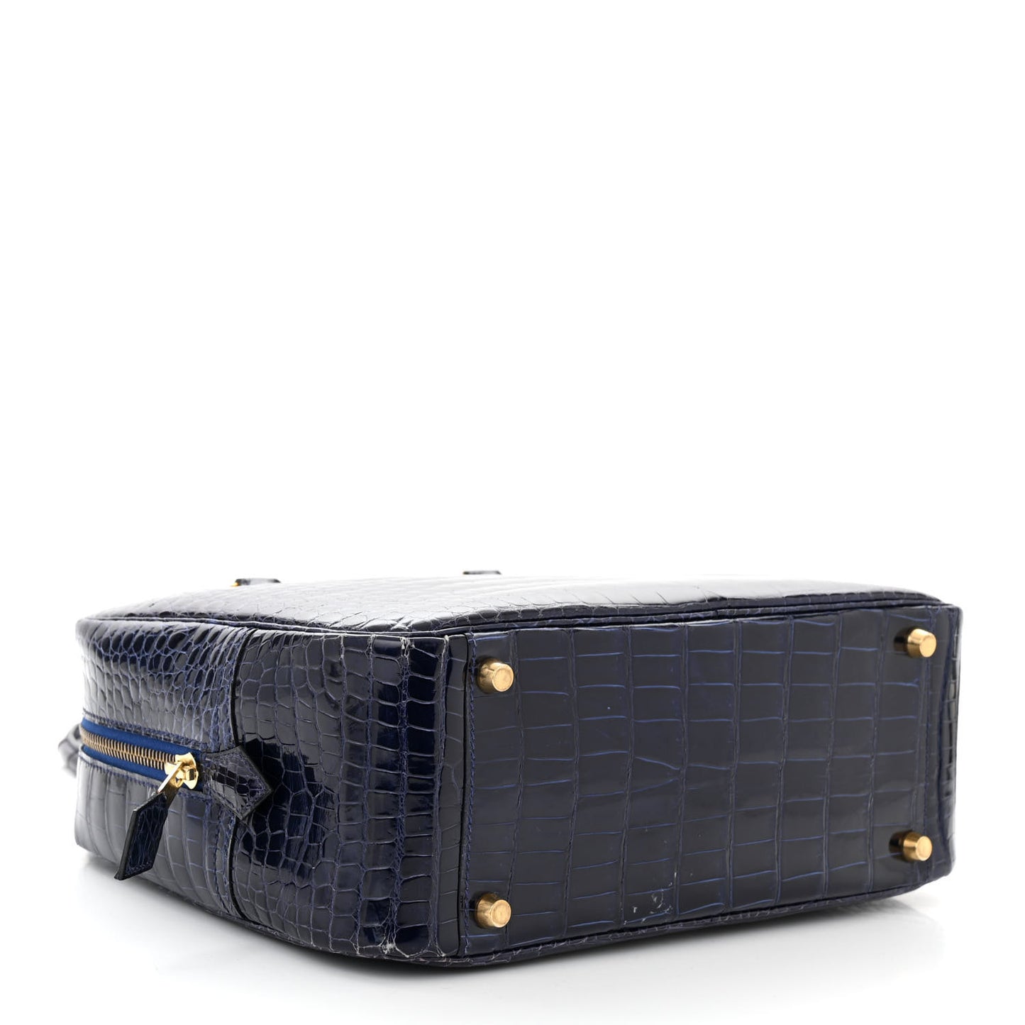Shiny Niloticus Crocodile Plume Bleu Encre