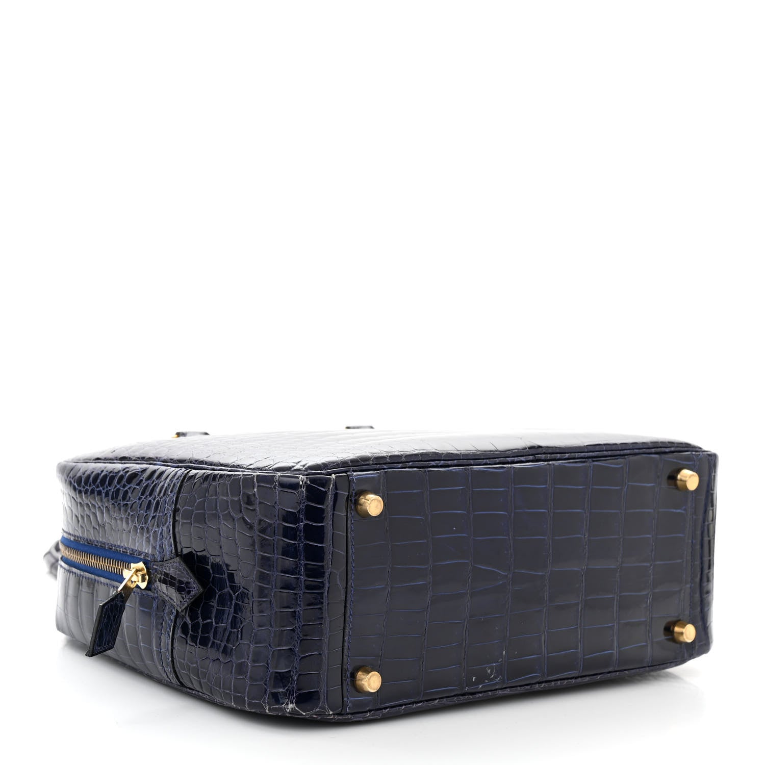 Hermes Shiny Niloticus Crocodile Plume Bleu Encre 4 of 11