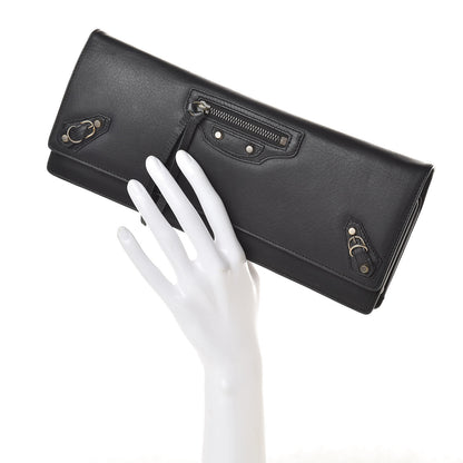 Balenciaga Calfskin Classic Hardware City Long Clutch Black 2 of 8