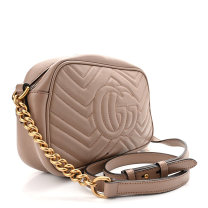 Gucci Calfskin Matelasse Small GG Marmont Chain Shoulder Bag Porcelain Rose 3 of 11