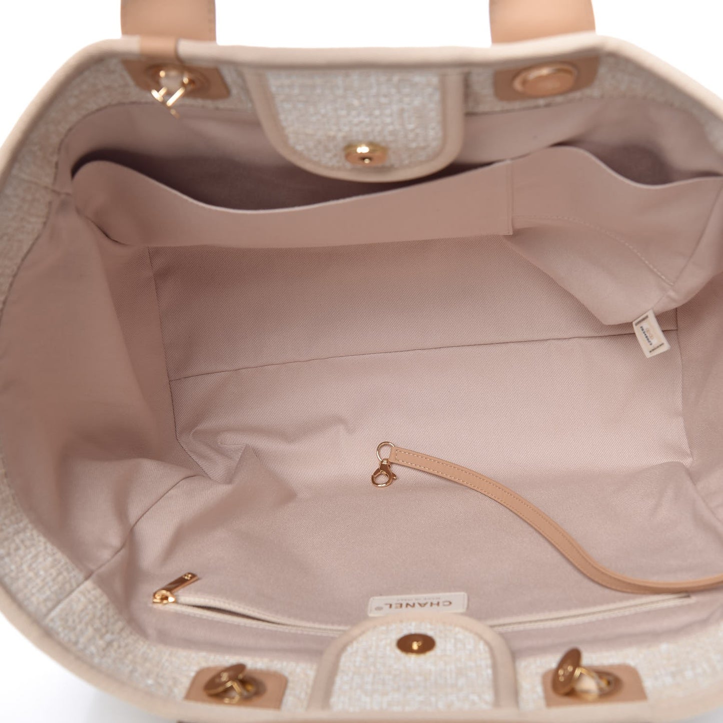 Canvas Large Deauville Tote Light Beige