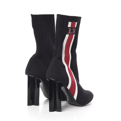Louis Vuitton Stretch Fabric Silhouette Stripe Ankle Boots 37.5 Black 4 of 6