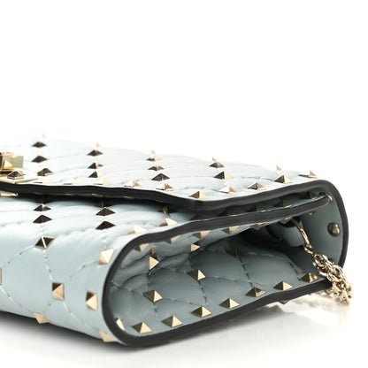 Valentino Garavani Nappa Rockstud Spike Wallet on Chain Celadon 6 of 8
