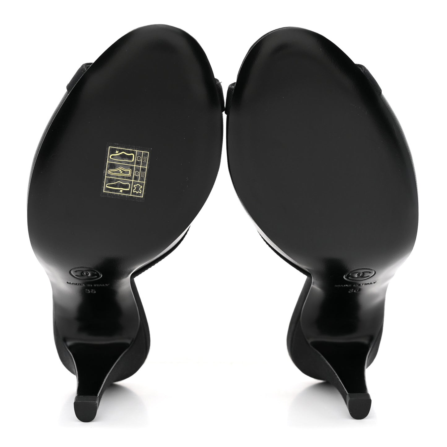 Lambskin Grosgrain CC Mules 36 Black