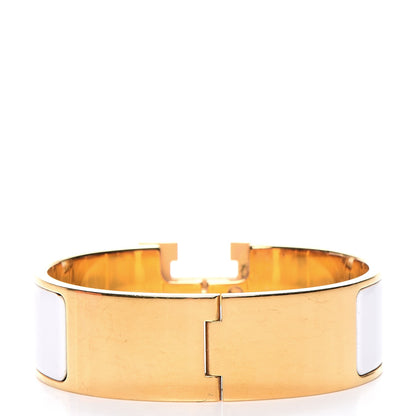 Hermes Enamel Wide Clic Clac H Bracelet GM White 3 of 5