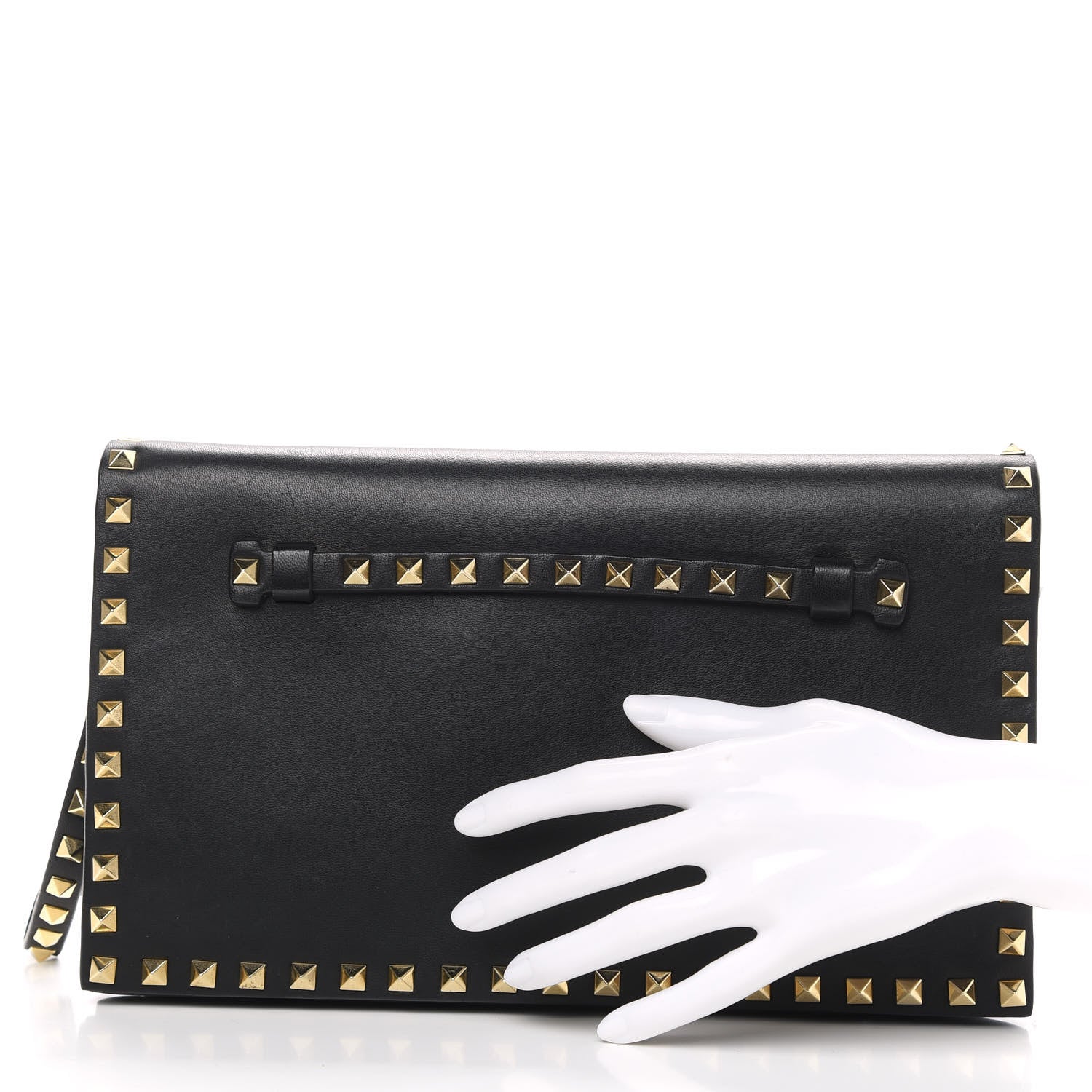 Valentino Garavani Nappa Rockstud Wristlet Clutch Black 2 of 11