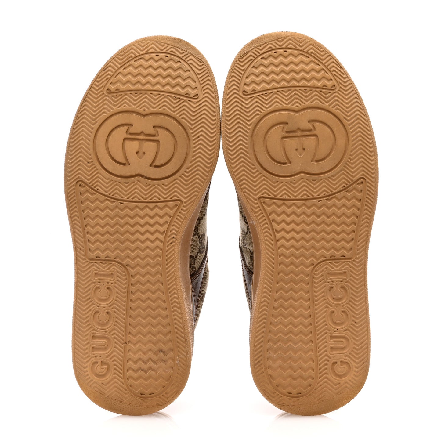 Calfskin GG Monogram Womens Platform 55mm Sneakers  37.5 Hezelnut Beige Ebony Mystic White