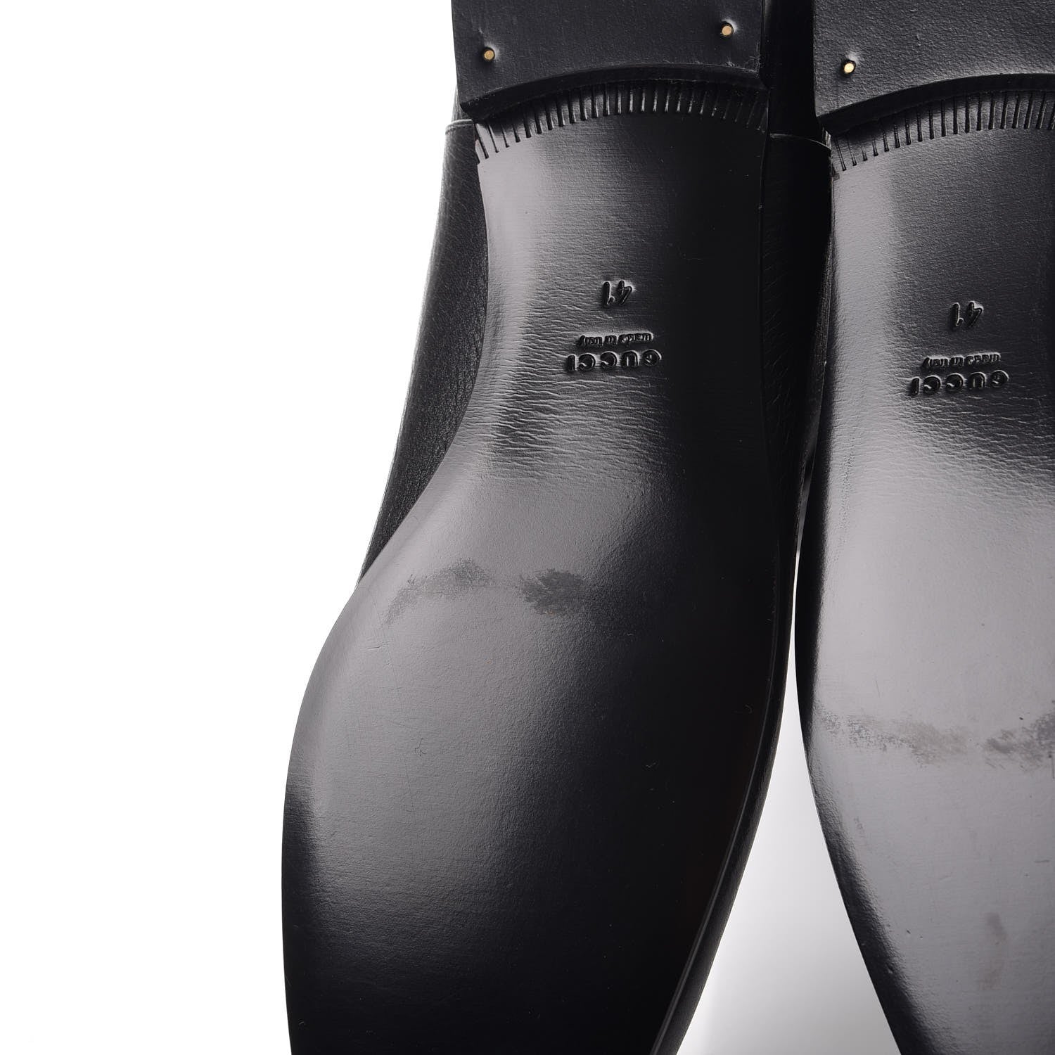 Gucci Calfskin Interlocking G Sachalin Riding Boots 41 Black 9 of 10
