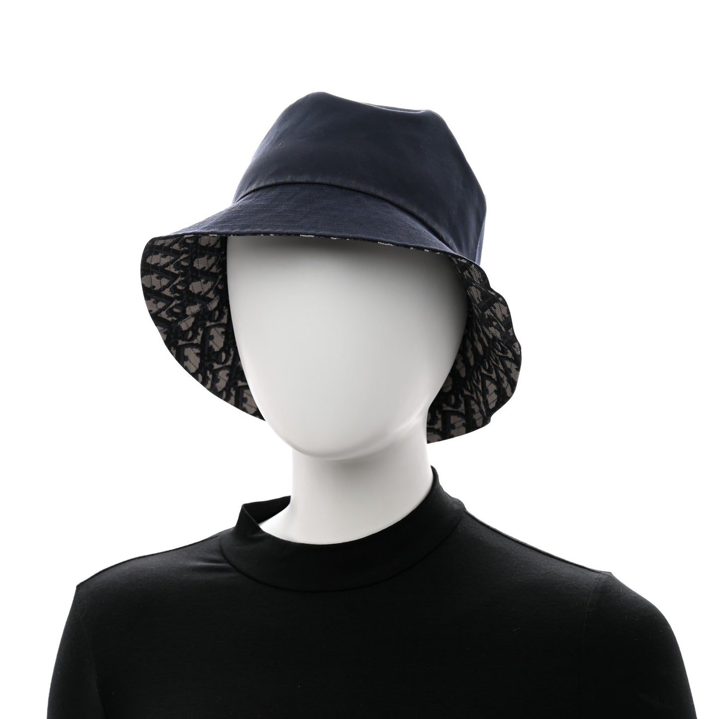 Polyester Cotton Oblique Teddy-D Brim Bucket Hat Blue