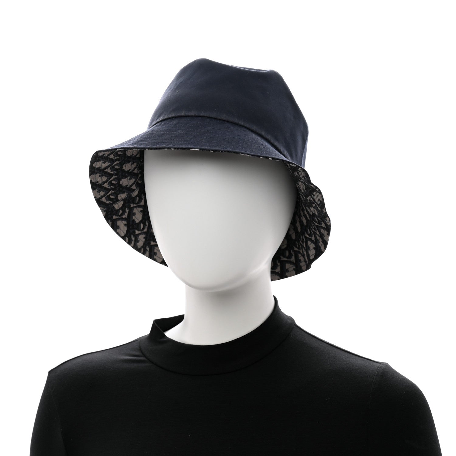 Christian Dior Polyester Cotton Oblique Teddy-D Brim Bucket Hat Blue 4 of 15