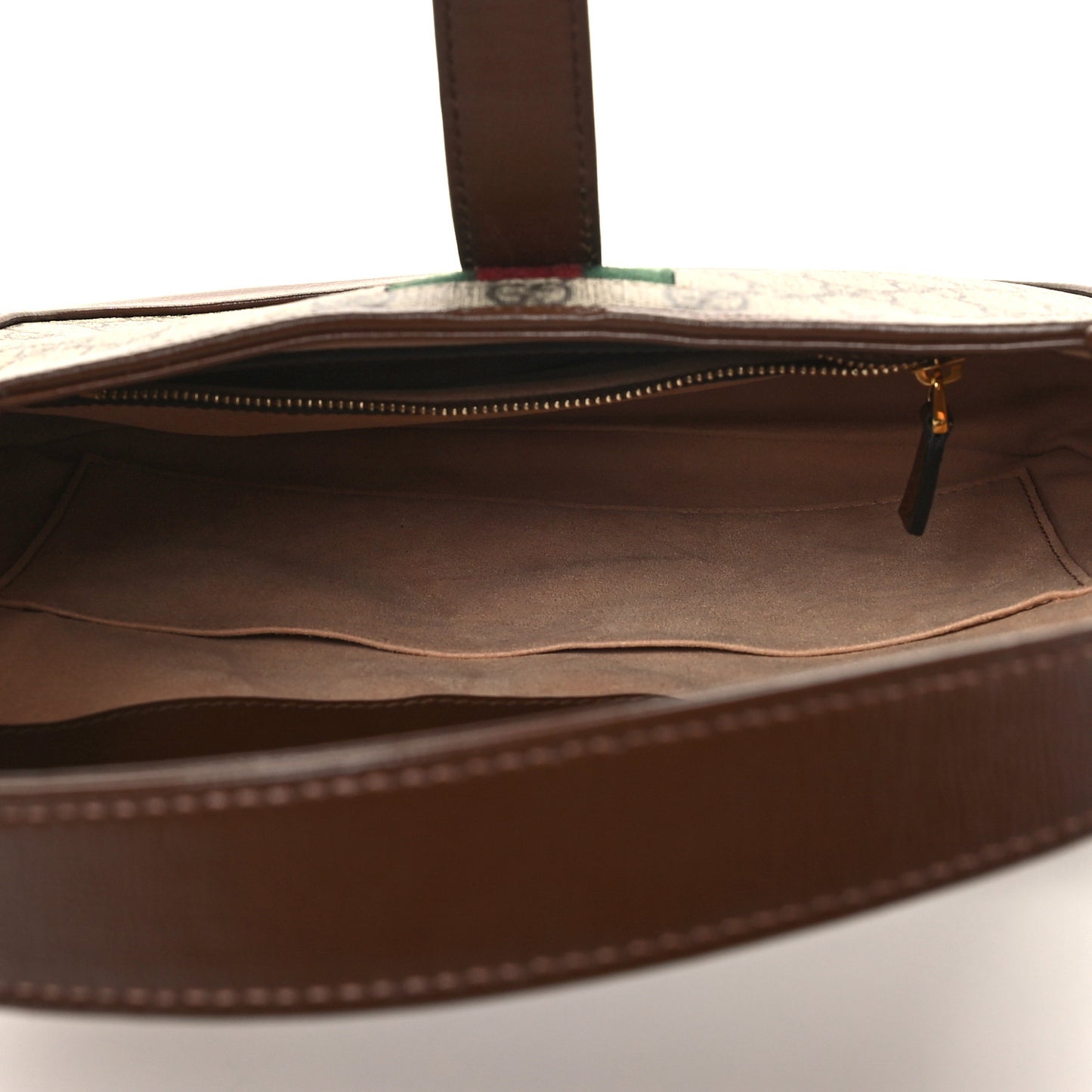 GG Supreme Monogram Azalea Calfskin Web Small Jackie 1961 Hobo Beige Ebony Brown Sugar