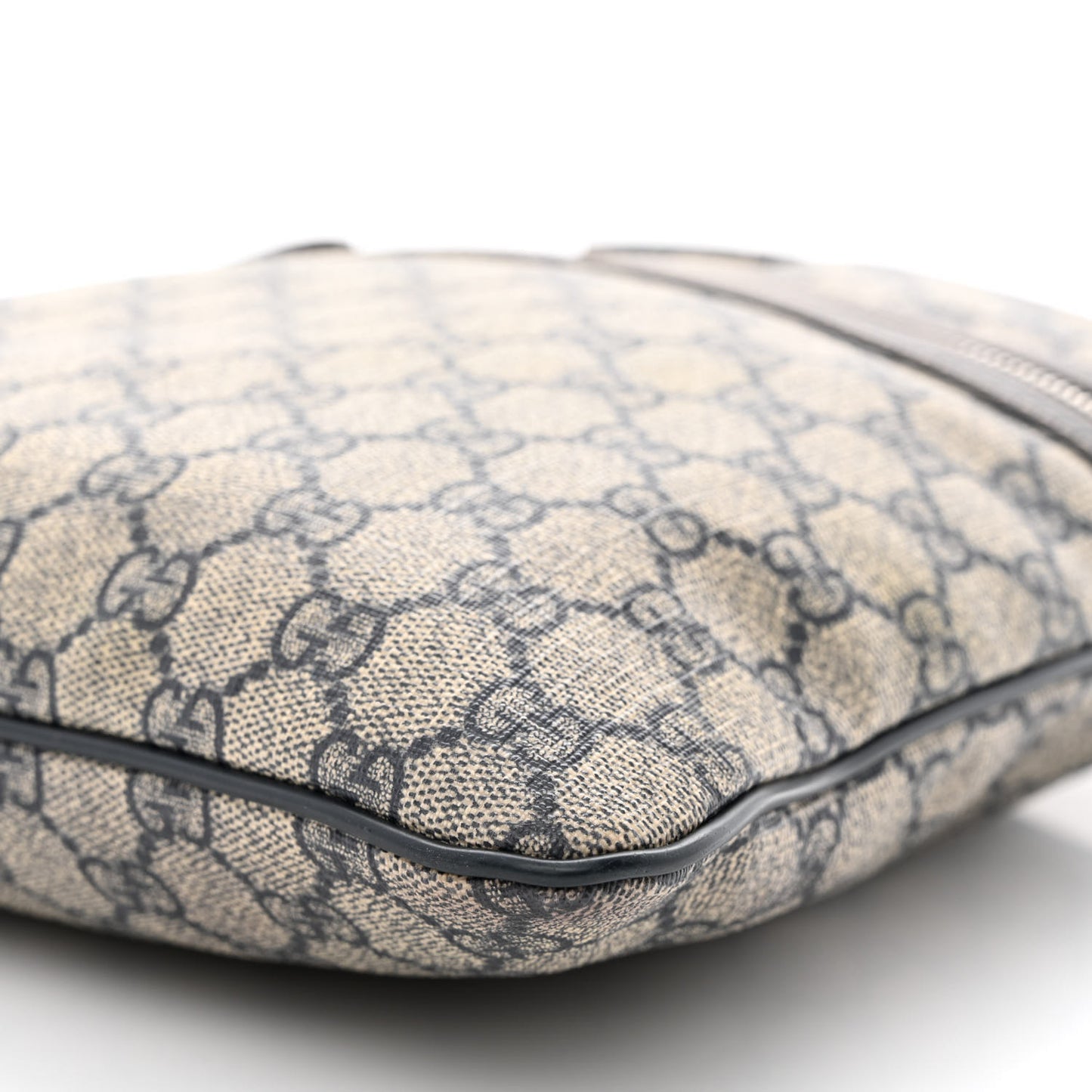 GG Supreme Monogram Small Flat Side Zip Messenger Bag Beige Blue