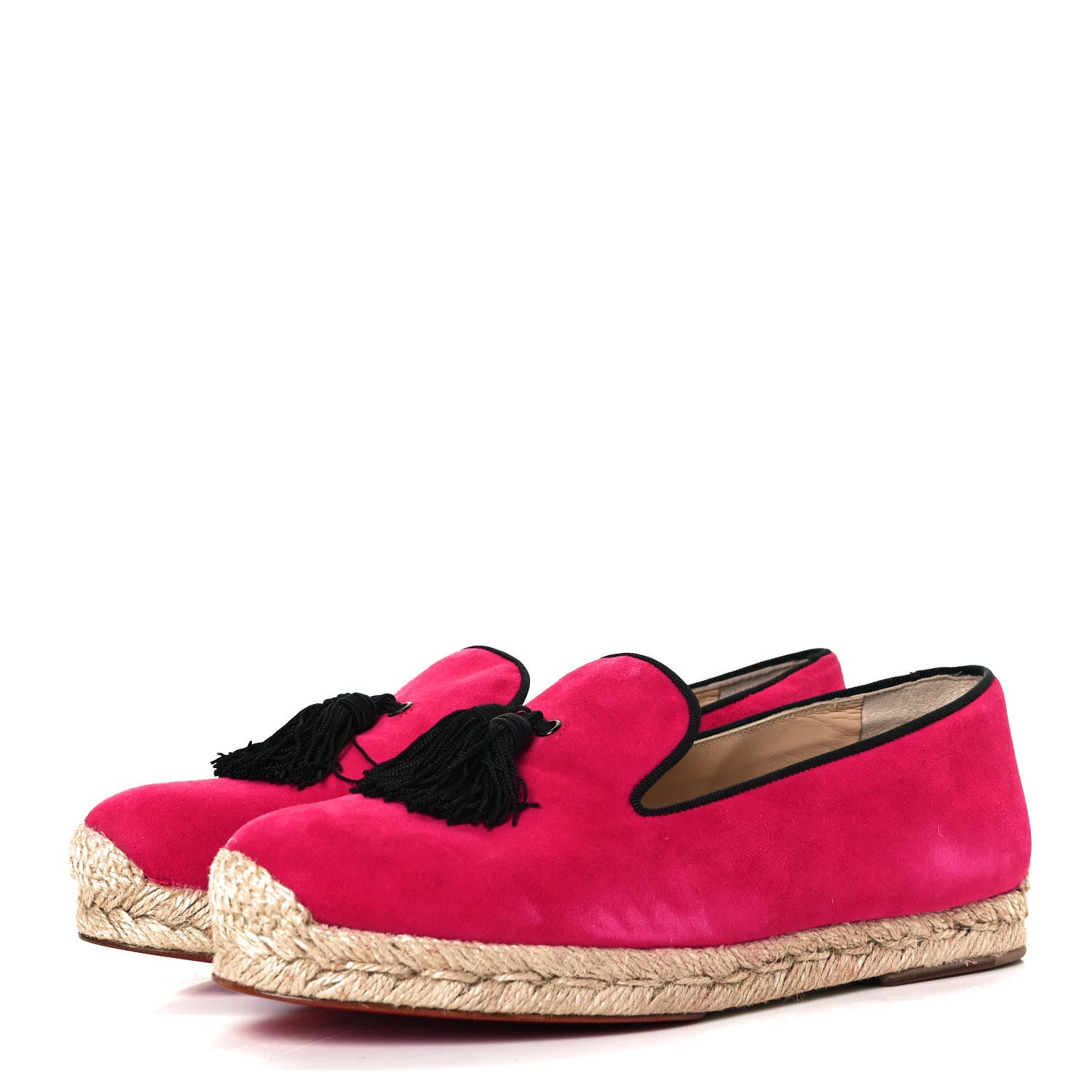 Christian Louboutin Suede Spanish Cheetah Flat Espadrilles 36 Cyclamen Black 2 of 10