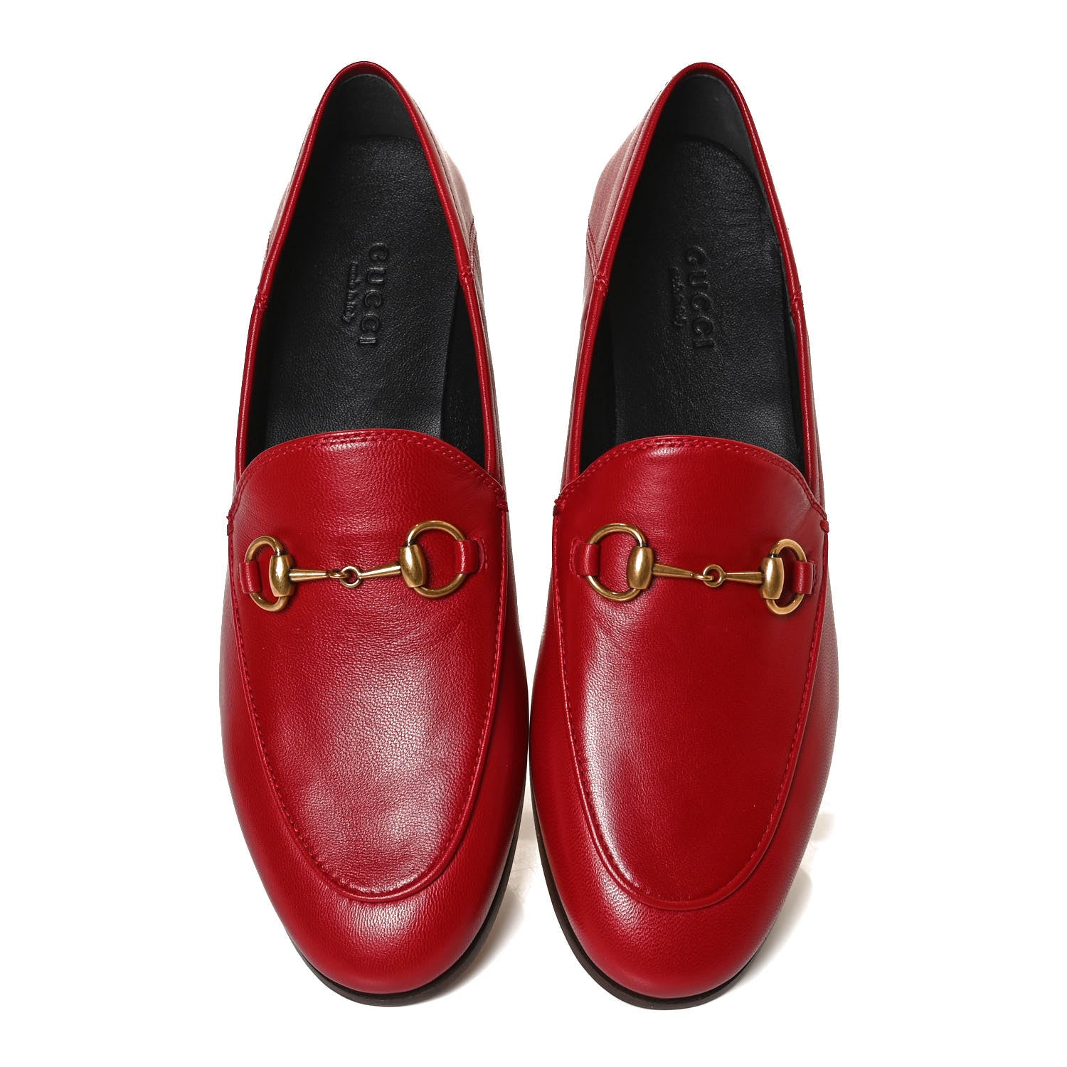 Gucci Lambskin Womens Brixton Horsebit Loafers 36.5 Hibiscus Red 5 of 9