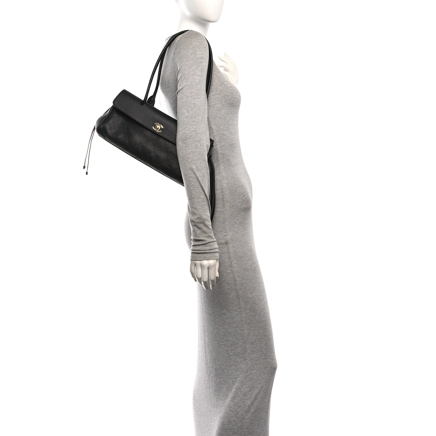 Chanel Grained Calfskin Stitched Urban Essentials Small Shopping Bag Black 2 of 10