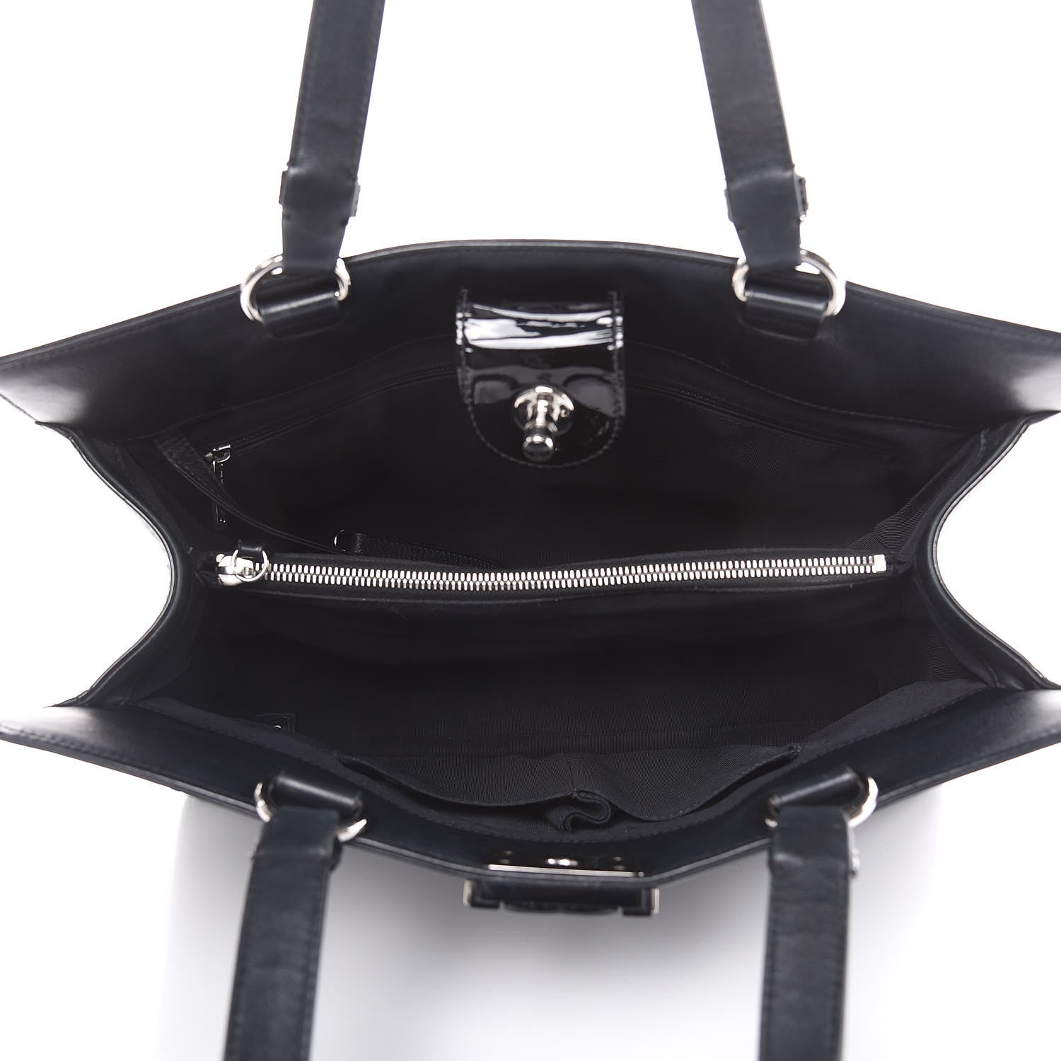 Chanel Patent Calfskin Quilted Plexiglass Boy Shopping Tote Black 5 of 17